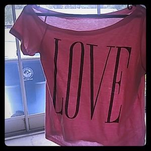 PINK ..  low cut love T-shirt